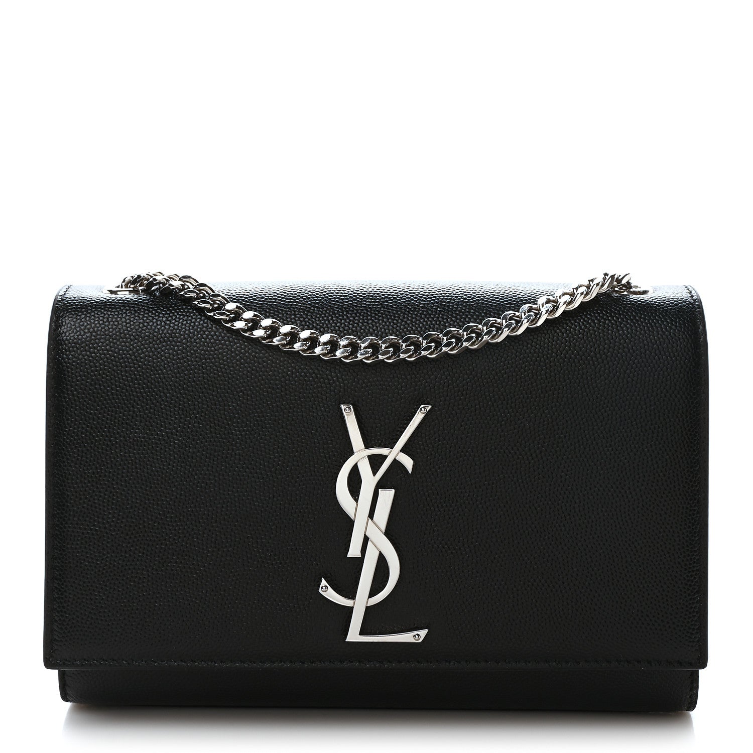 Saint Laurent Grain De Poudre Small Monogram Kate Satchel Black 1 of 12