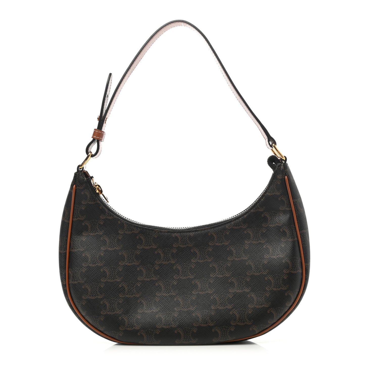 Triomphe Canvas Calfskin Ava Shoulder Bag Tan