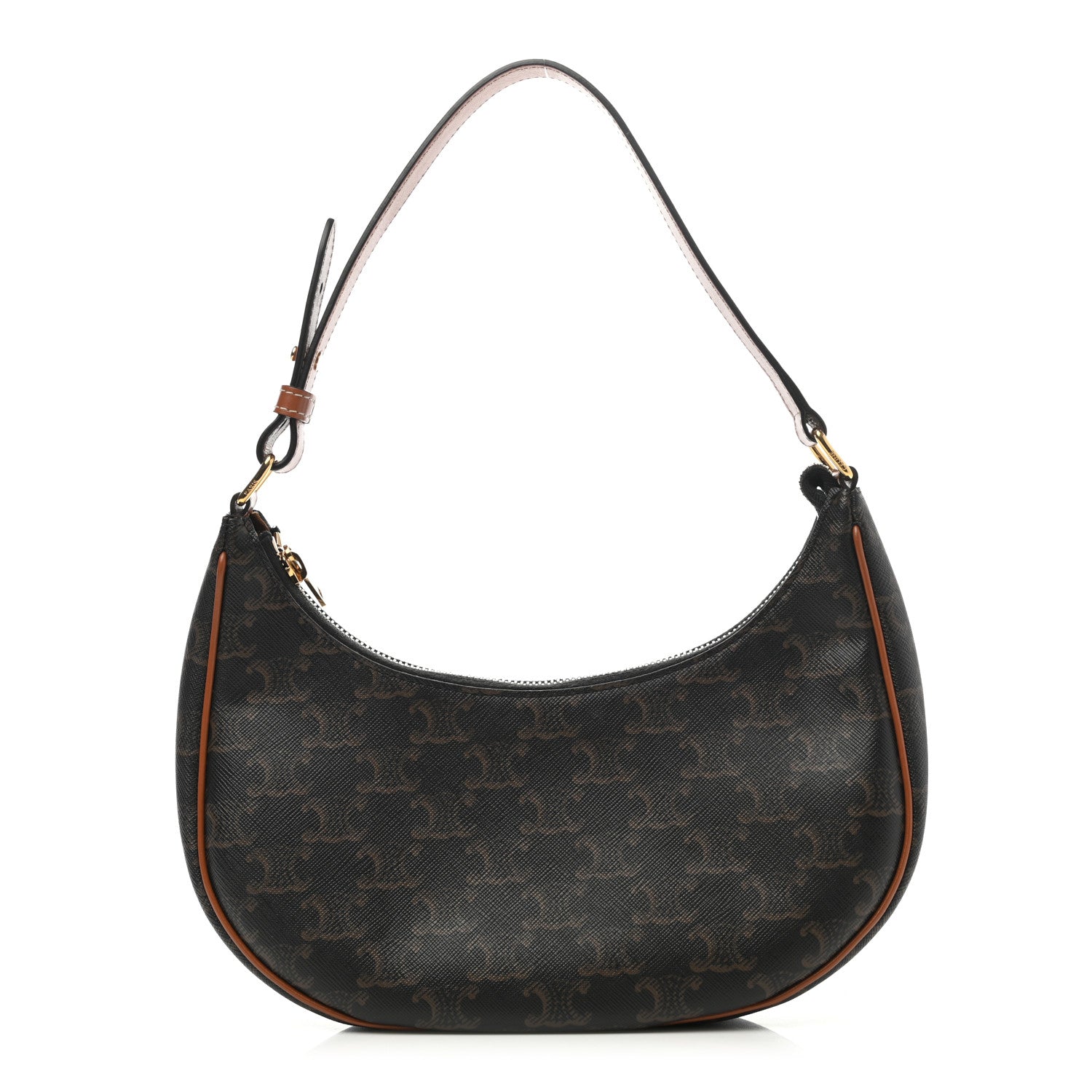 Celine Triomphe Canvas Calfskin Ava Shoulder Bag Tan 1 of 9