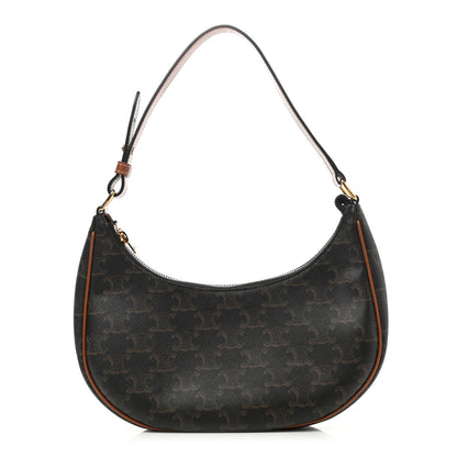 Celine Triomphe Canvas Calfskin Ava Shoulder Bag Tan 1 of 9