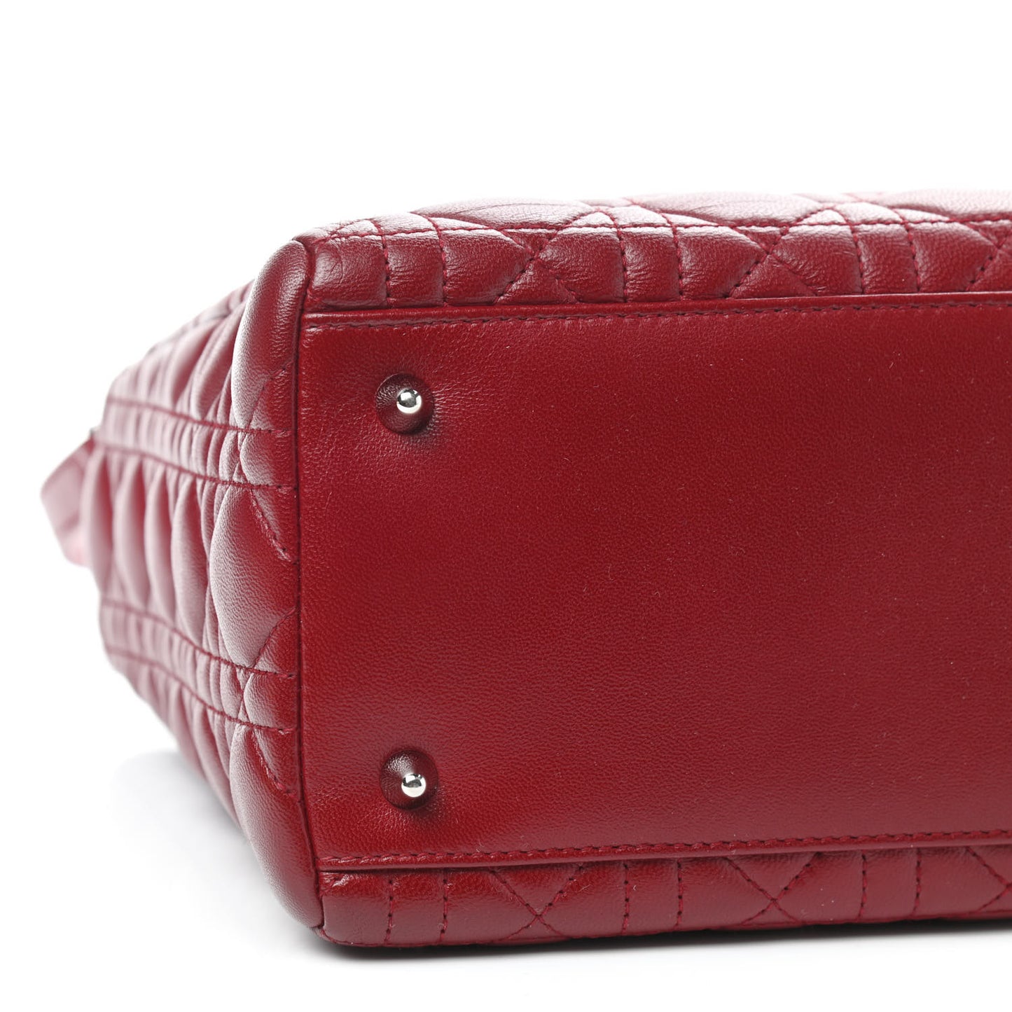Lambskin Cannage Medium Lady Dior Red