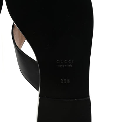 Gucci Lifford Calfskin GG Monogram Embossed Interlocking G 5mm Thong Sandals 38.5 Black 6 of 7