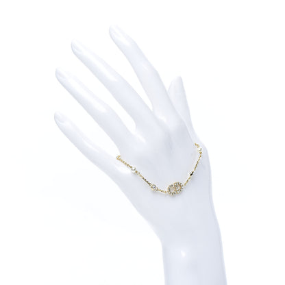 Christian Dior Metal Crystal Pearl CD Bracelet Gold 2 of 4