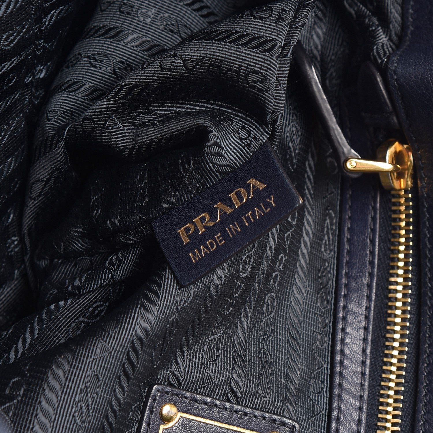 Prada Tessuto Nylon Chevron Quilted Tote Navy 7 of 13