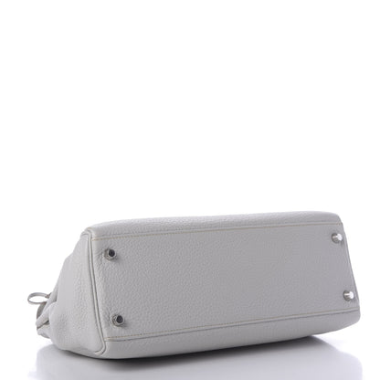 Hermes Taurillon Clemence Kelly Retourne 32 Gris Perle 4 of 13