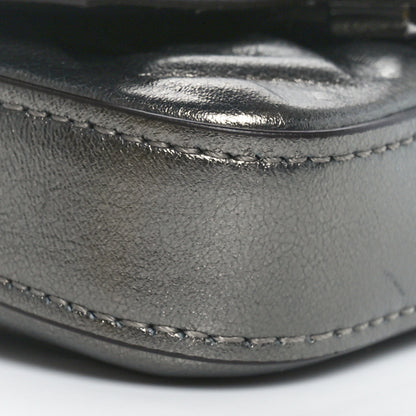 Fendi Vitello Catalan Mirror FF 1974 Embossed Nano Baguette Charm Graphite 6 of 8