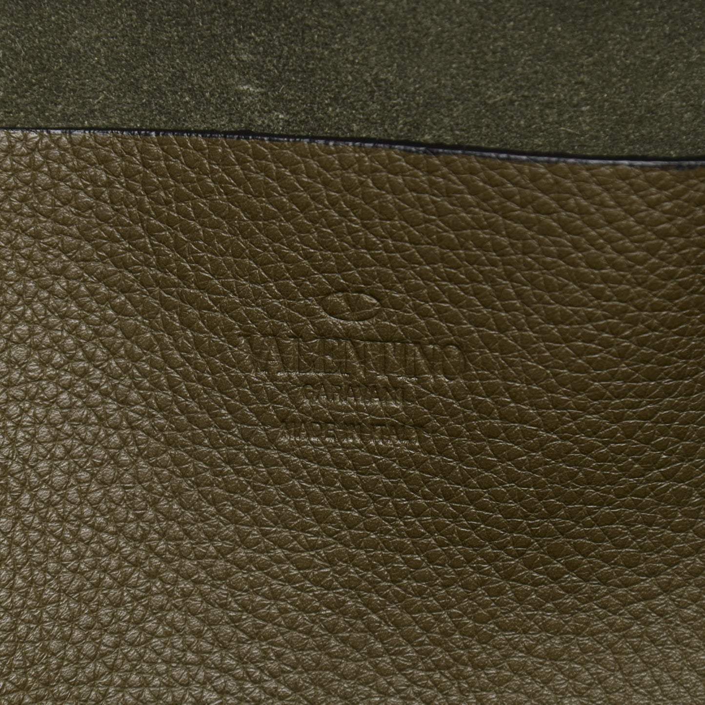 Grained Calfskin Medium Rockstud Backpack Army Green