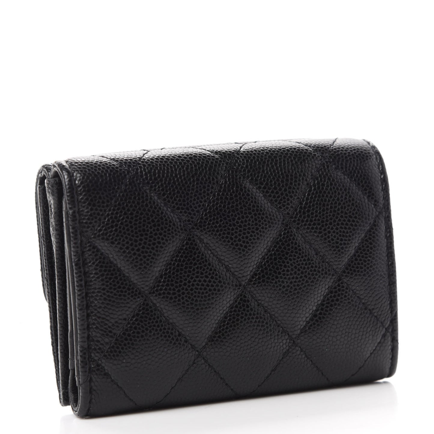 Caviar Quilted My Everything Small Flap Wallet Black
