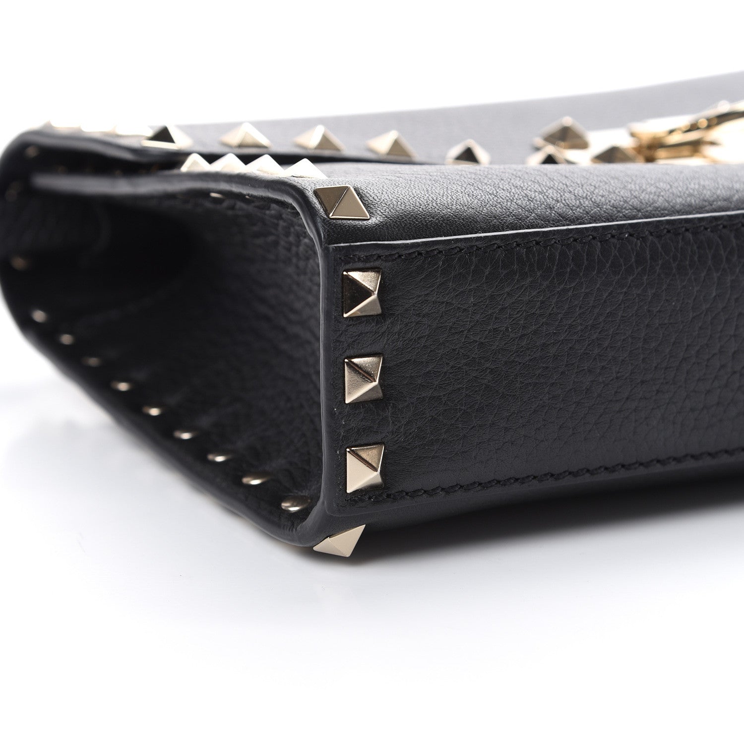 Valentino Garavani Pebbled Calfskin Medium Rockstud Flip Lock Crossbody Bag Black 7 of 10