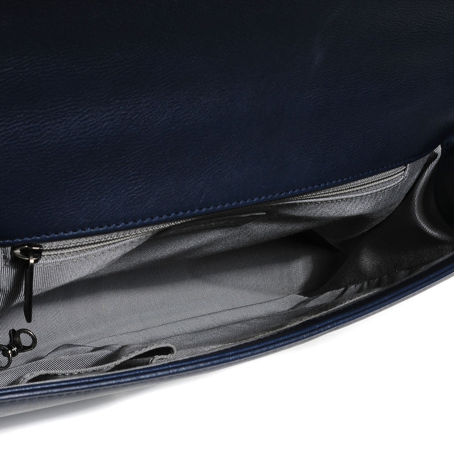 Calfskin Quilted Large Boy Flap Navy
