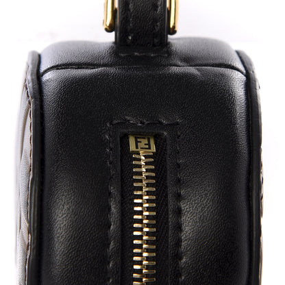 Fendi Calfskin FF 1974 Embossed Help Bag Charm Maya Black 4 of 10