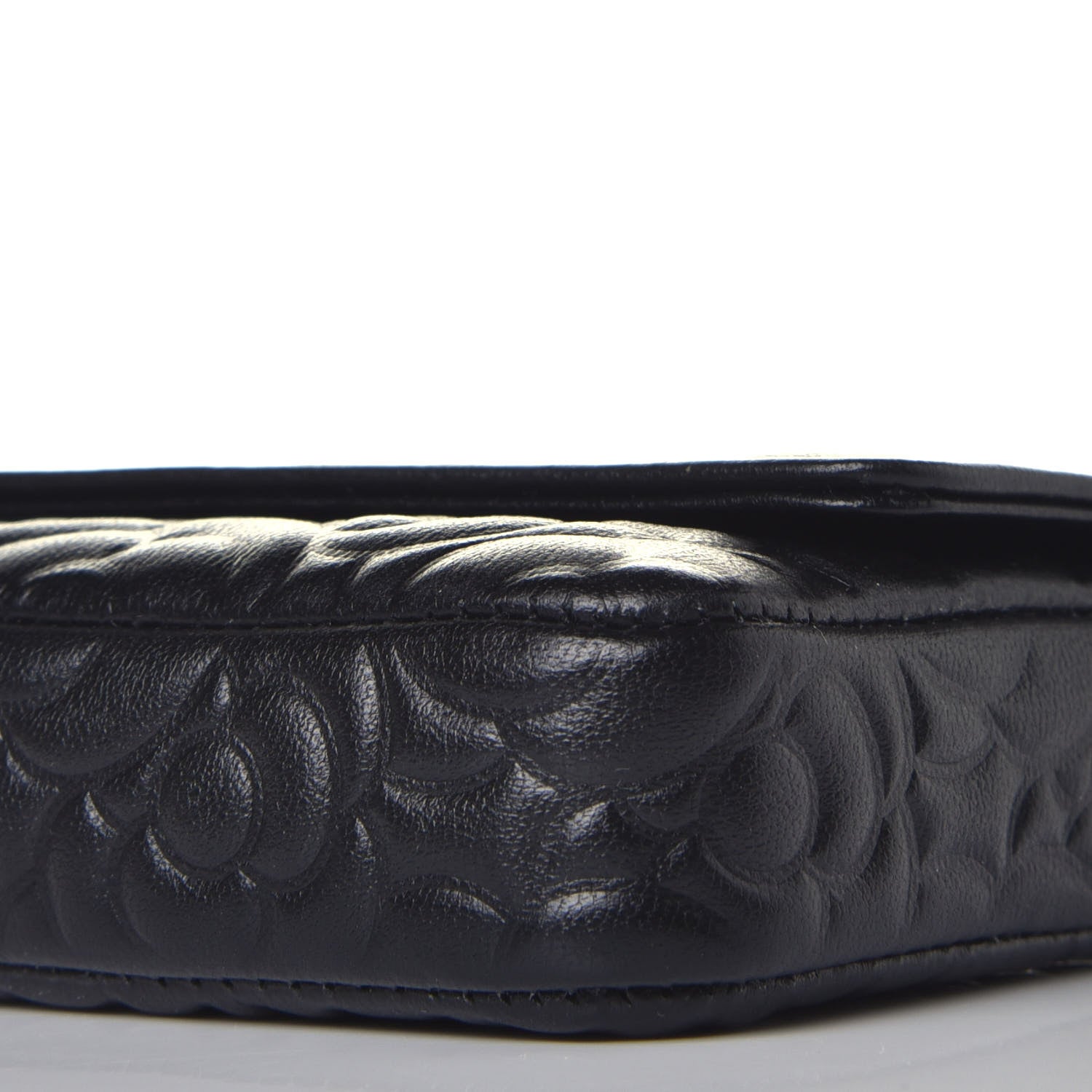 Chanel Caviar Camellia Embossed Chain Belt Bag Black 7 of 9