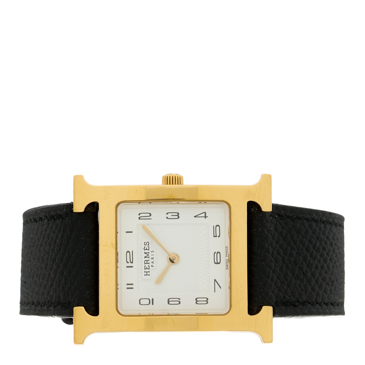 Hermes Stainless Steel Epsom 26mm Heure H Hour Quartz Watch Noir 2 of 5