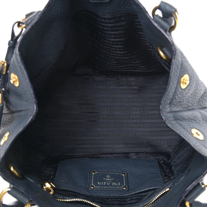 Prada Vitello Daino Shoulder Bag Bluette 4 of 23