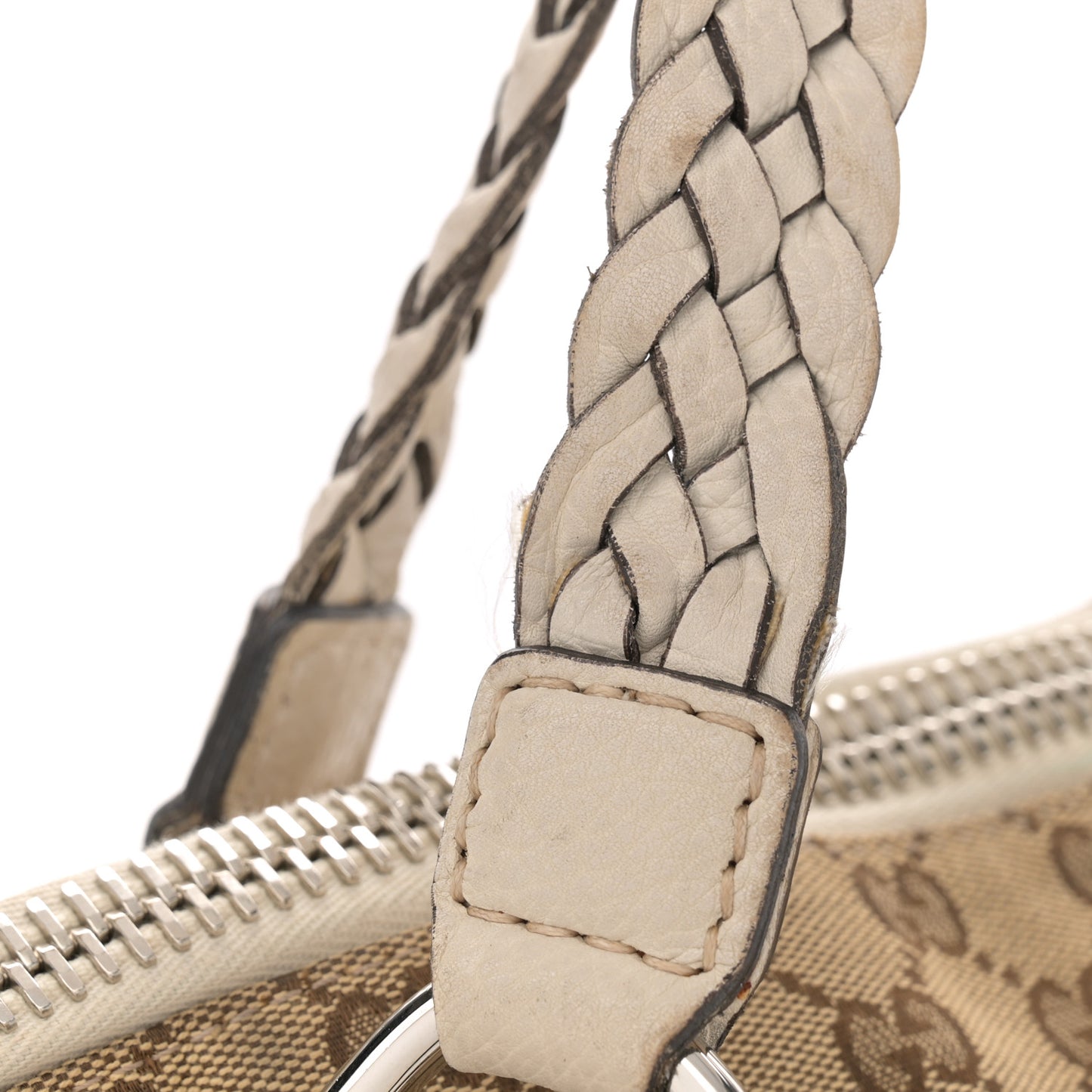 Monogram Bamboo Bar Tassel Shoulder Bag White