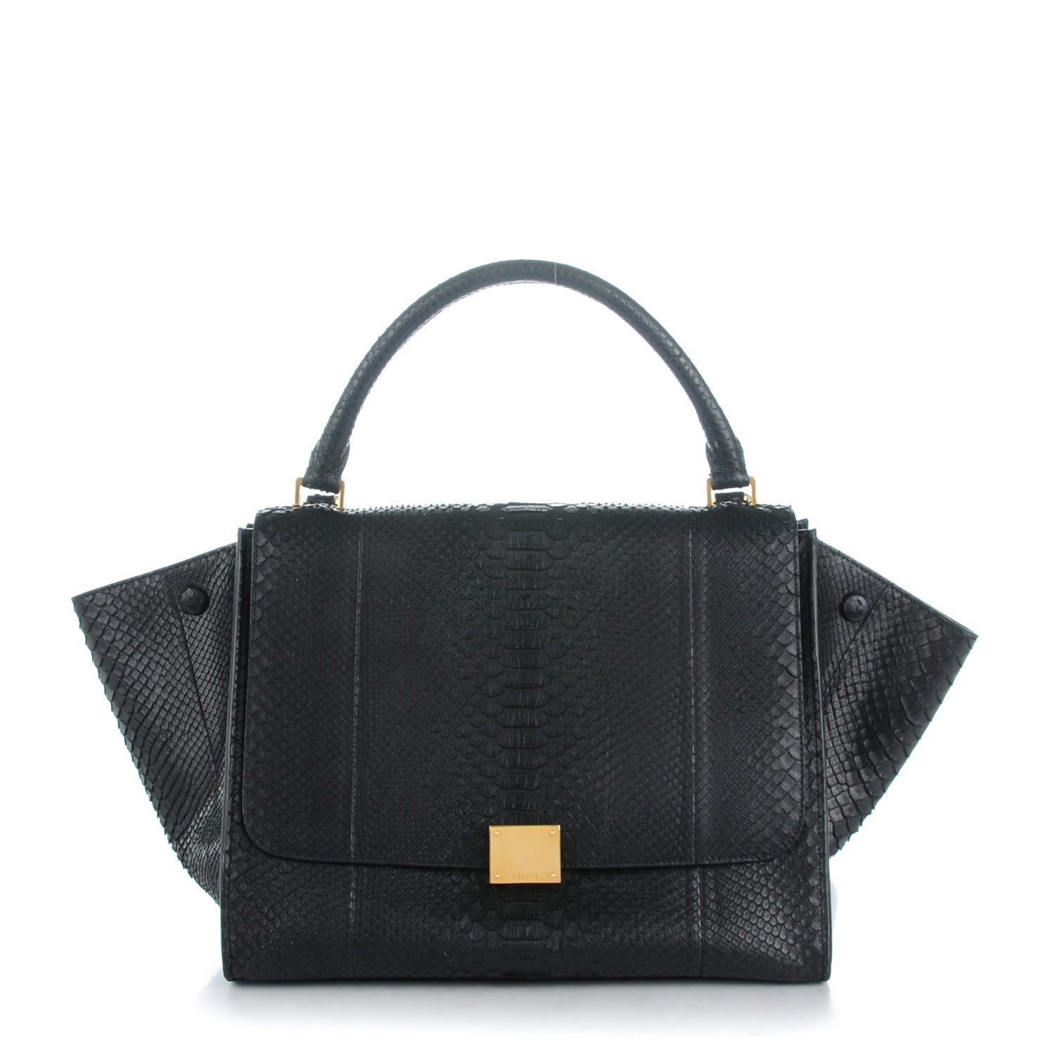Celine Python Medium Trapeze Black 1 of 8