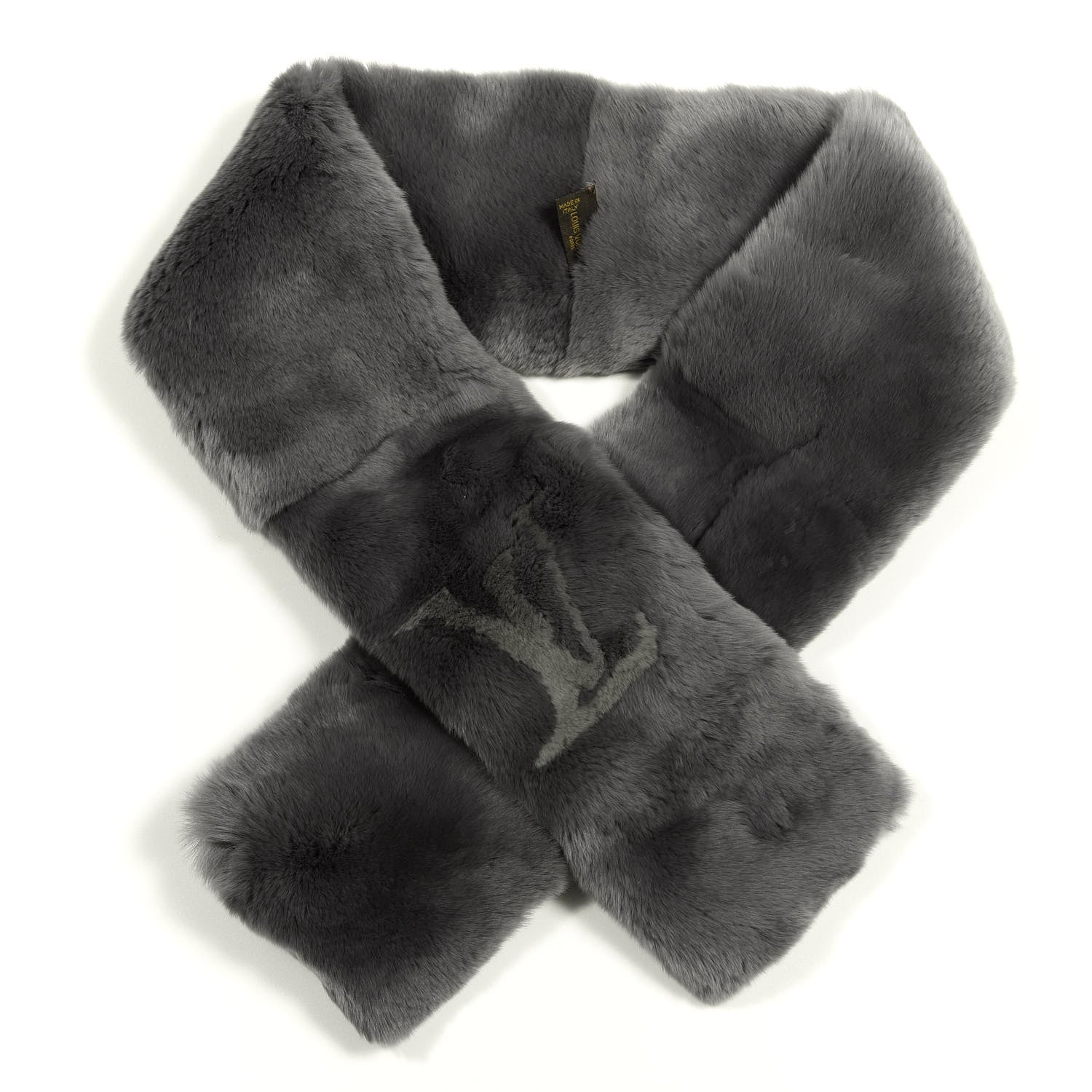 Louis Vuitton Rabbit Fur Echarpe Rex Stole Gray 1 of 4