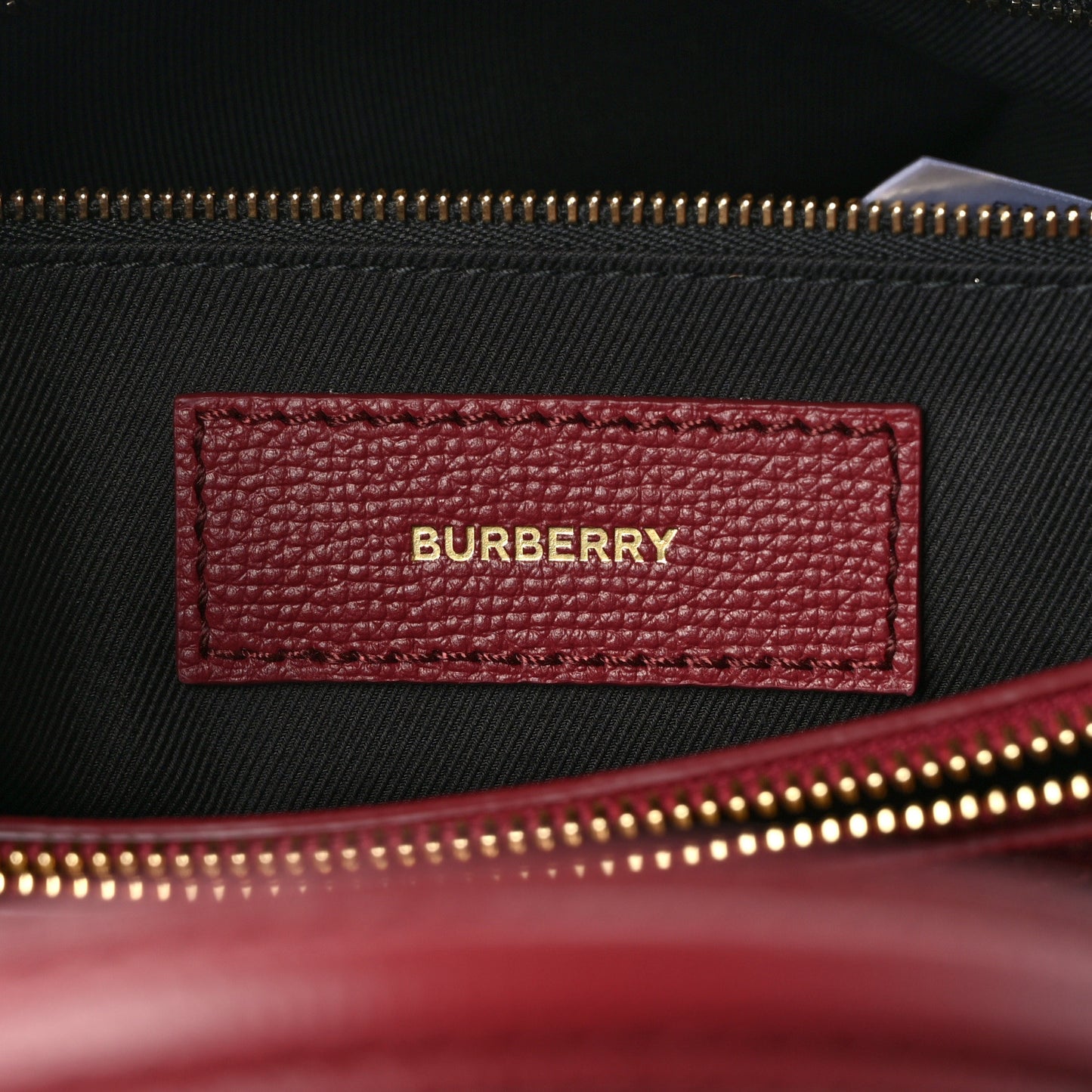 Grainy Calfskin House Check Medium Banner Tote Mahogany Red