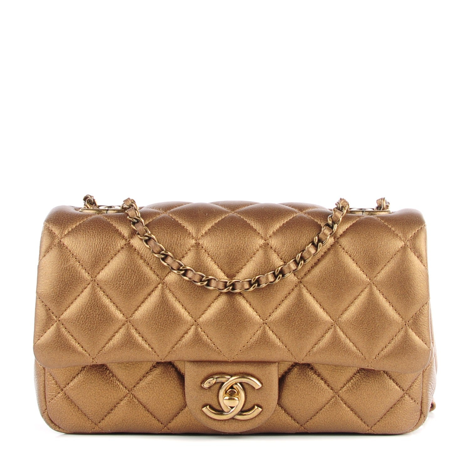Chanel Metallic Calfskin Quilted Medallion Small Flap Gold 1 of 9
