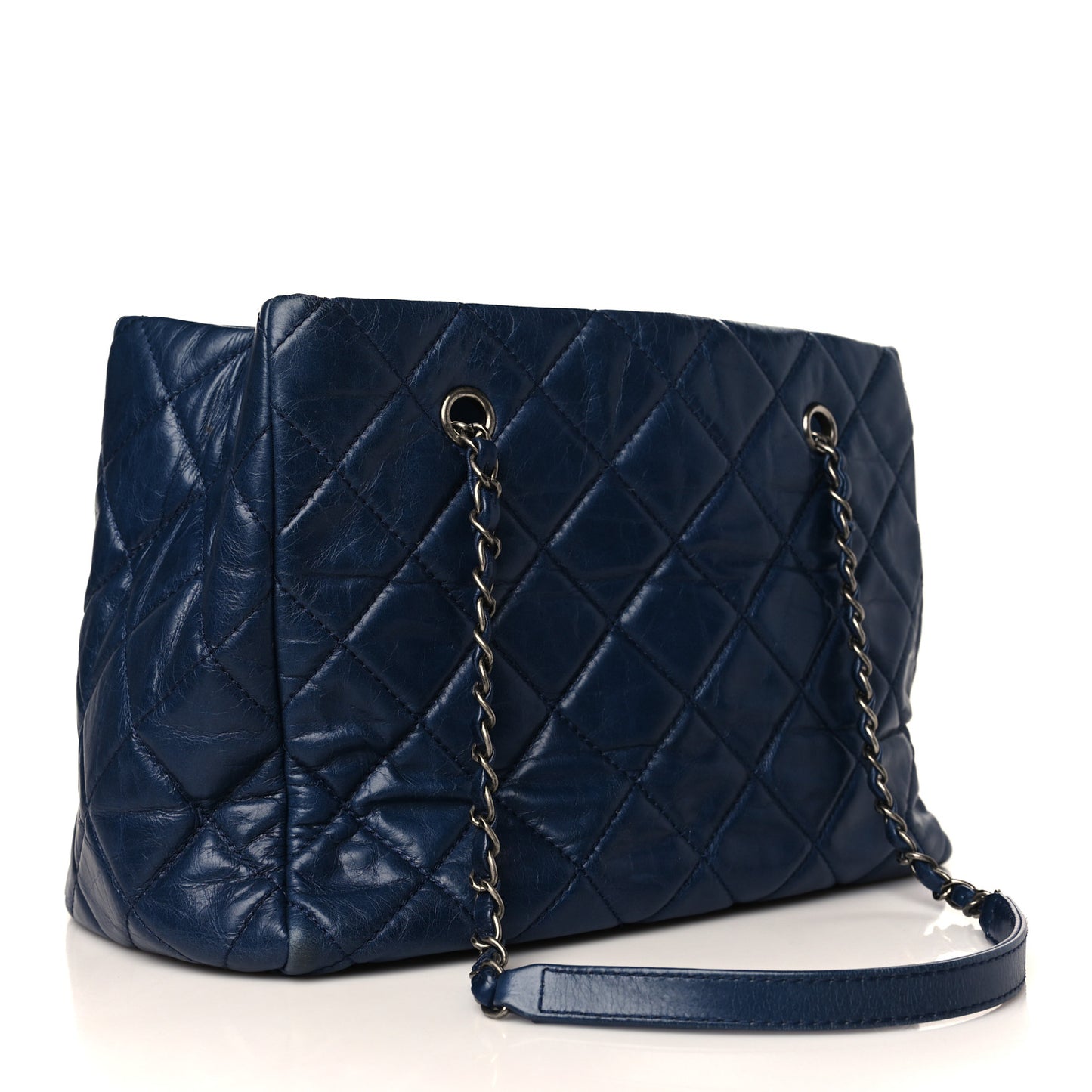Calfskin Quilted Small Coco Soft Tote Navy