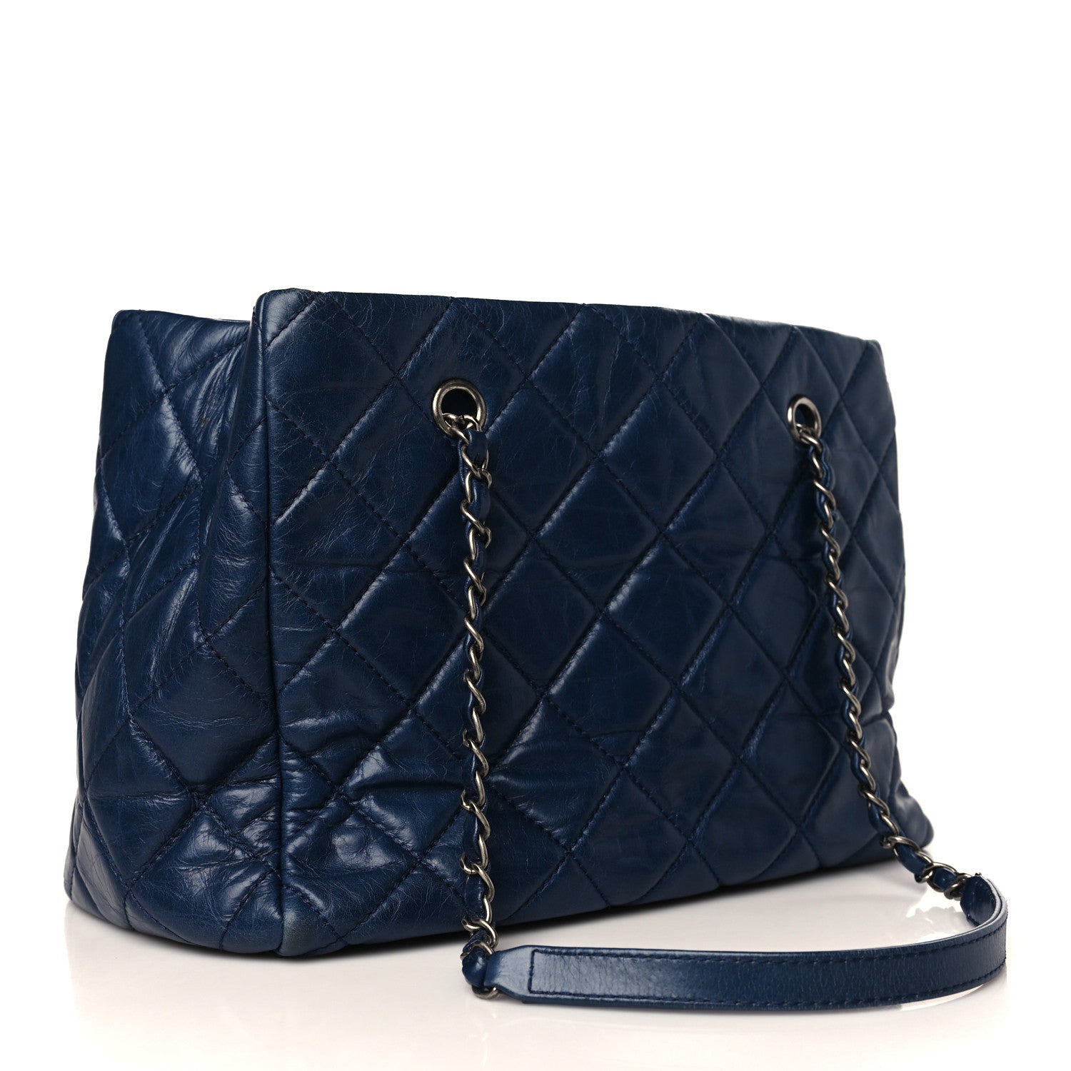 Chanel Calfskin Quilted Small Coco Soft Tote Navy 3 of 9