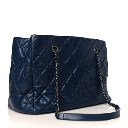 Chanel Calfskin Quilted Small Coco Soft Tote Navy 3 of 9