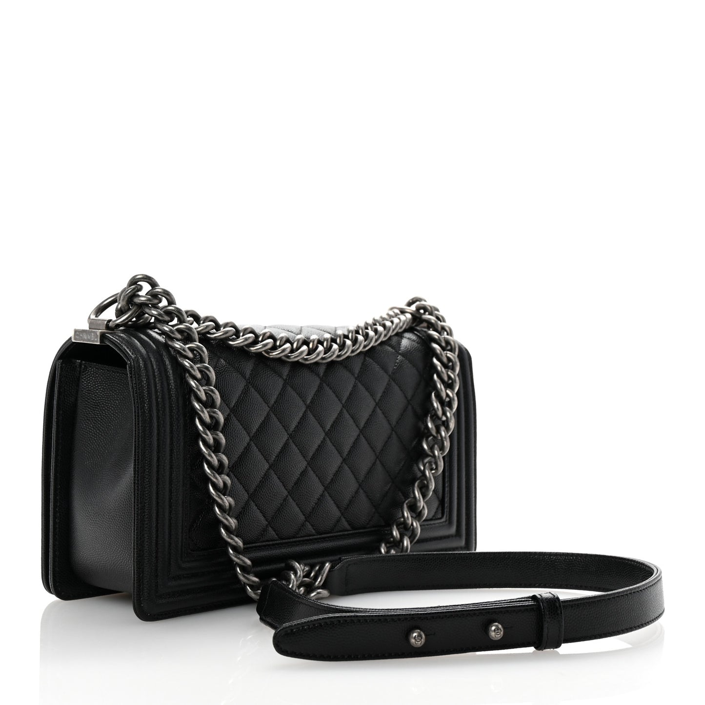 Caviar Quilted Medium Boy Flap Black