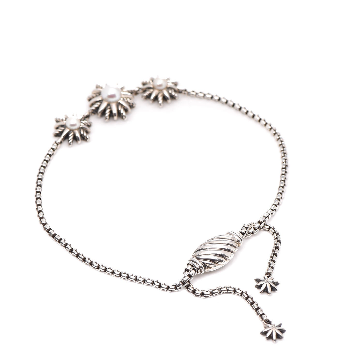 David Yurman Sterling Silver Pearl Starburst Bracelet 3 of 4