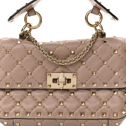 Valentino Garavani Nappa Small Rockstud Spike Shoulder Bag Poudre 7 of 9