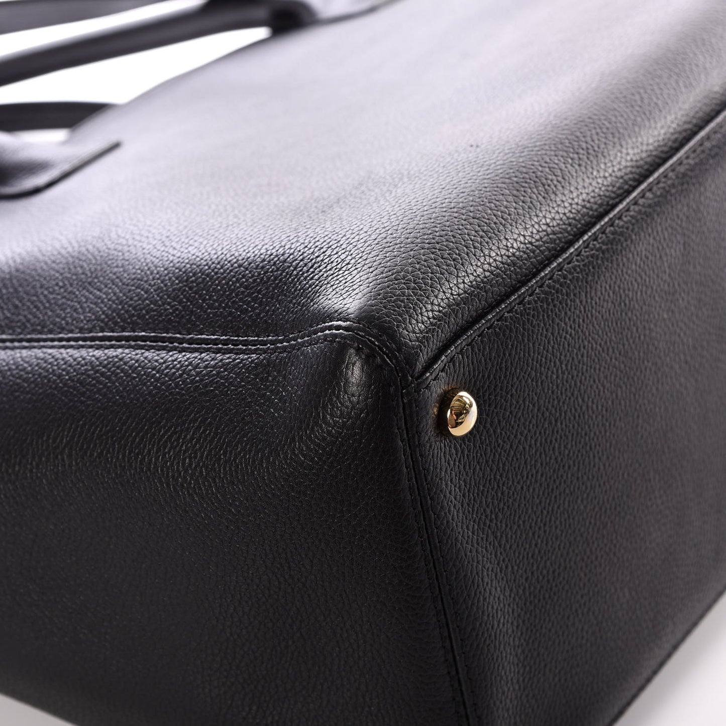 Calfskin Cerf Executive Shopper Tote Black