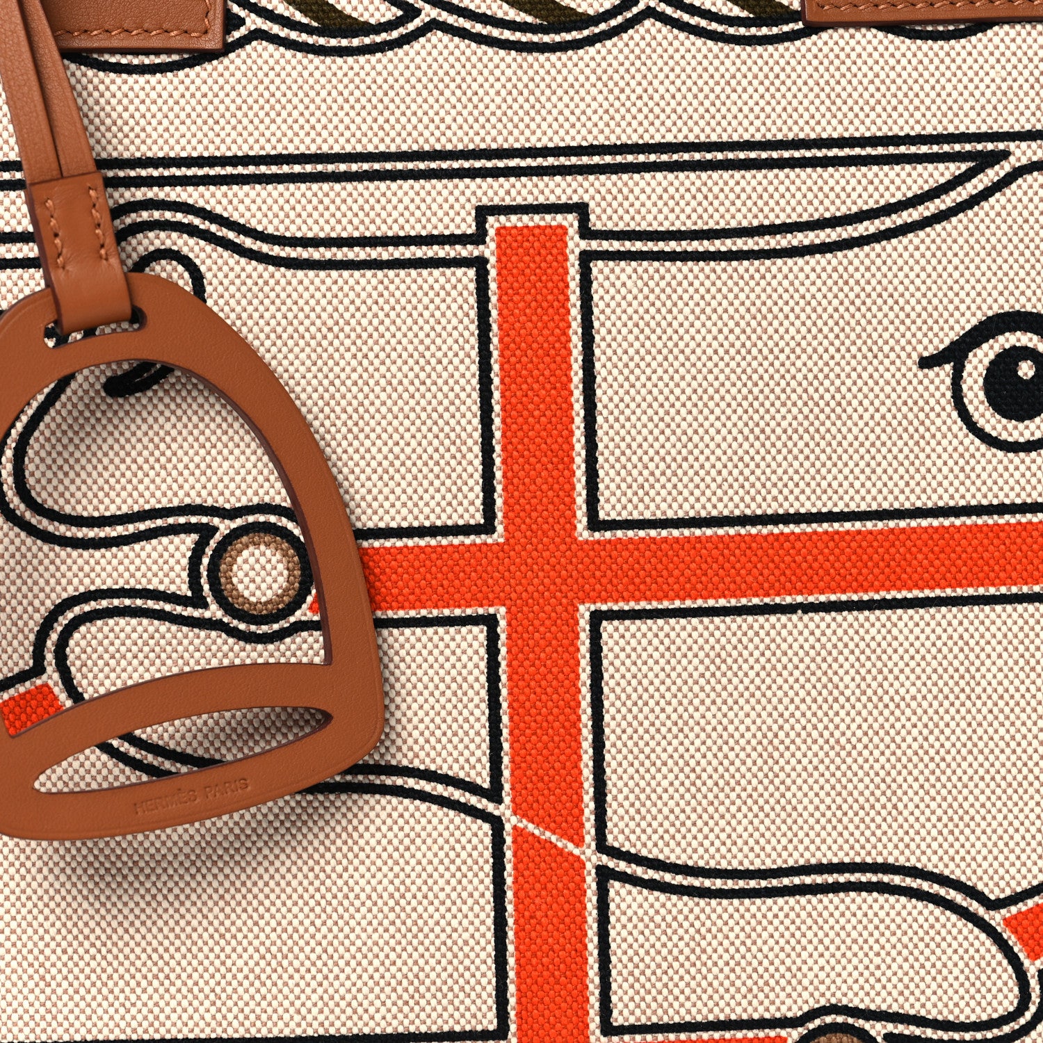 Hermes H Plume Canvas Swift Printed Quadrige au Fil Steeple 25 Bag