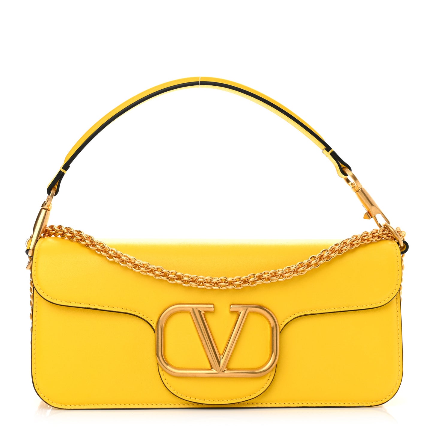 Calfskin Vlogo Loco Shoulder Bag Bright Lemon