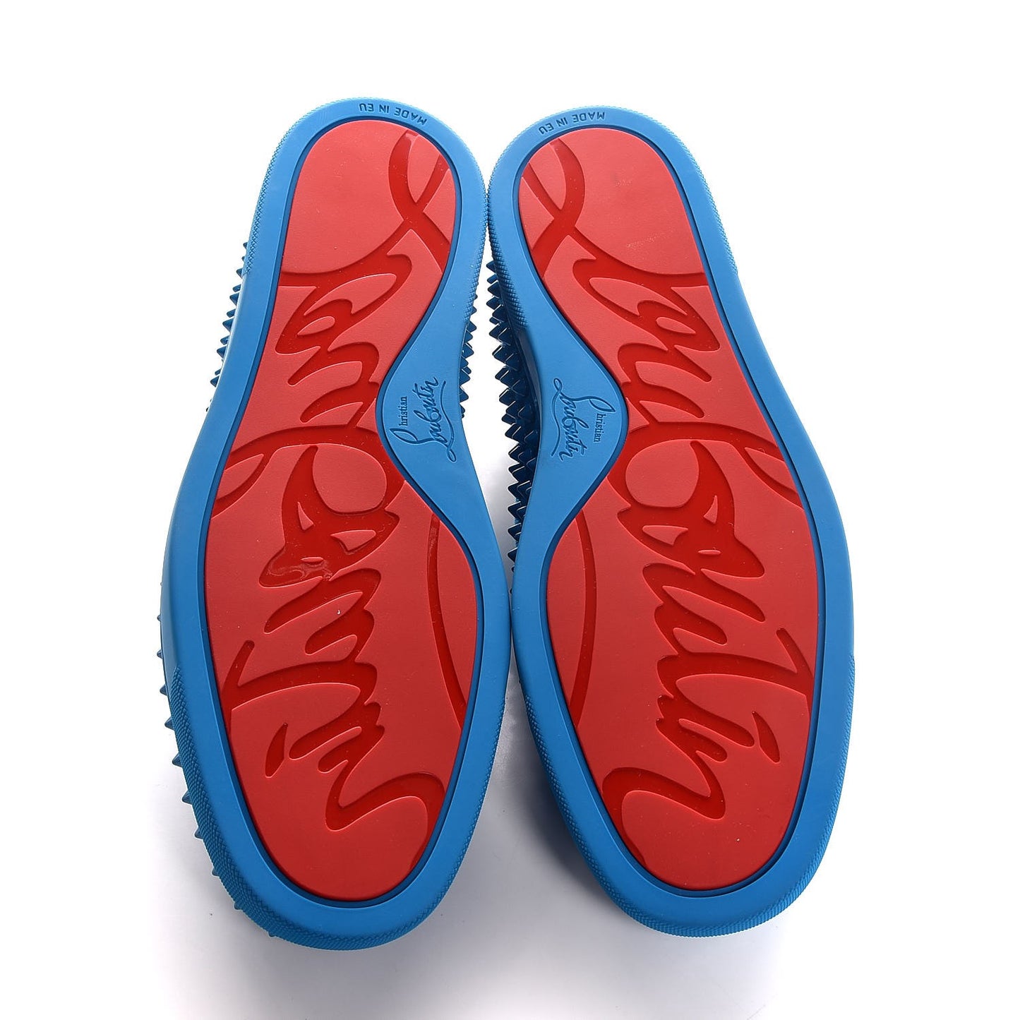 Veau Velours Spikes Mens Roller Boat Flat 39.5 Egyptian Blue