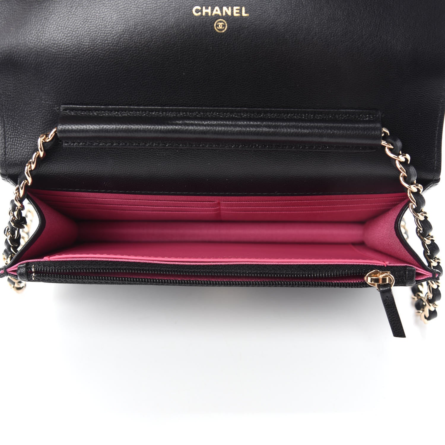 Chanel Goatskin Quilted Timeless CC Wallet On Chain WOC Black 5 of 12