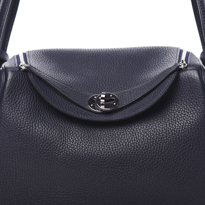 Hermes Taurillon Clemence Lindy 26 Bleu Nuit 7 of 10