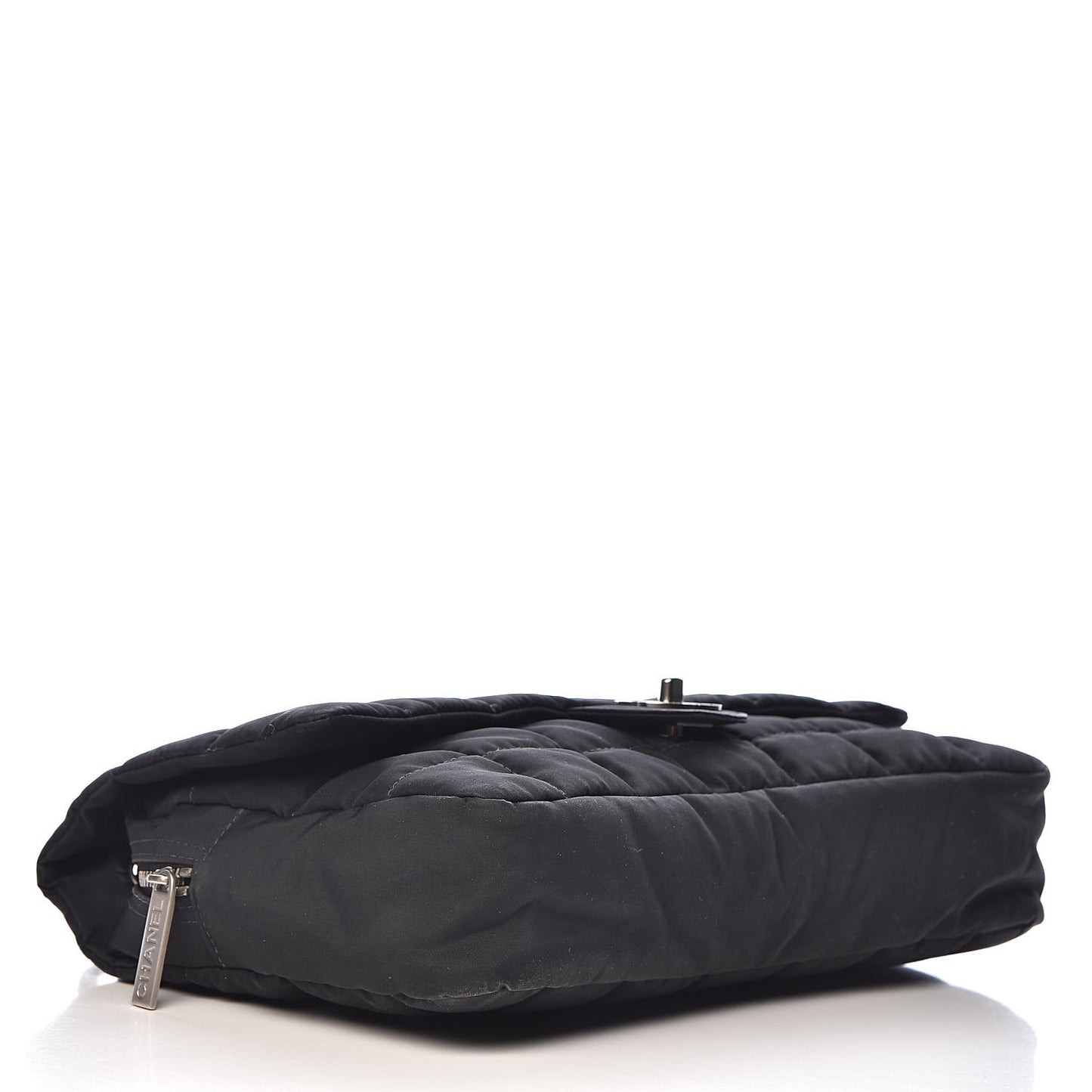 Nylon Square Quilted Flap Black