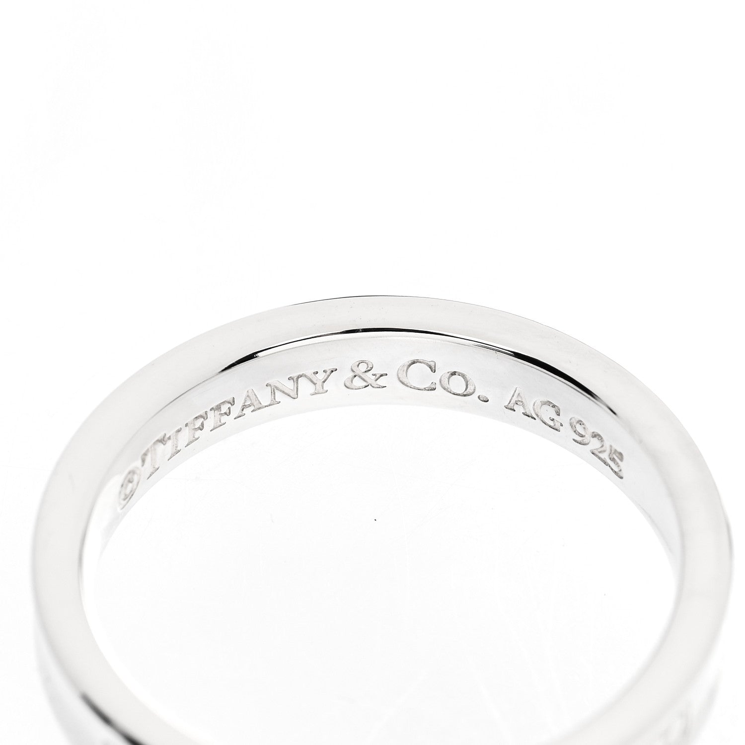 Tiffany Sterling Silver Narrow 1837 Band Ring 57 8 4 of 5