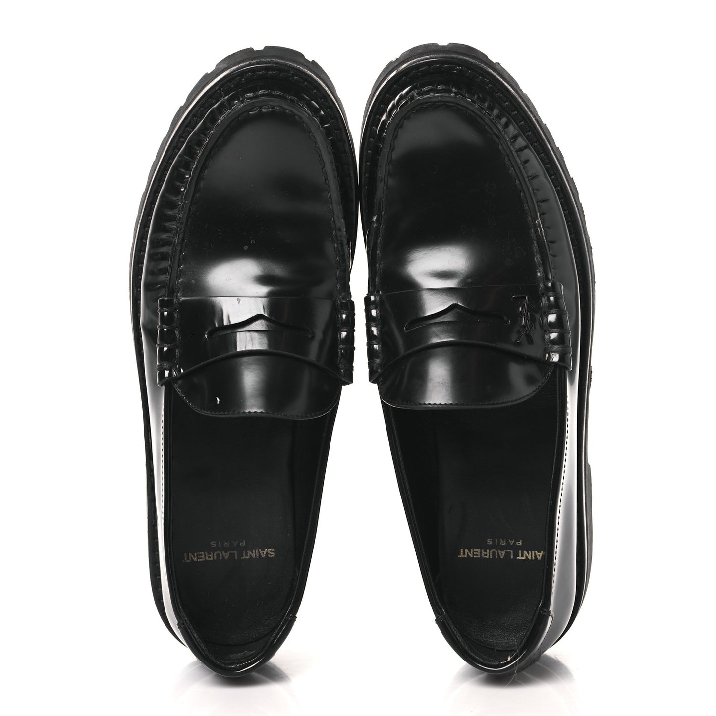 Glazed Calfskin Chunky Le Loafer Penny Slippers 37 Black