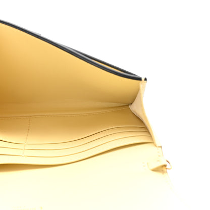 Christian Dior Grained Calfskin Saddle Chain Wallet Pouch Yellow 6 of 8