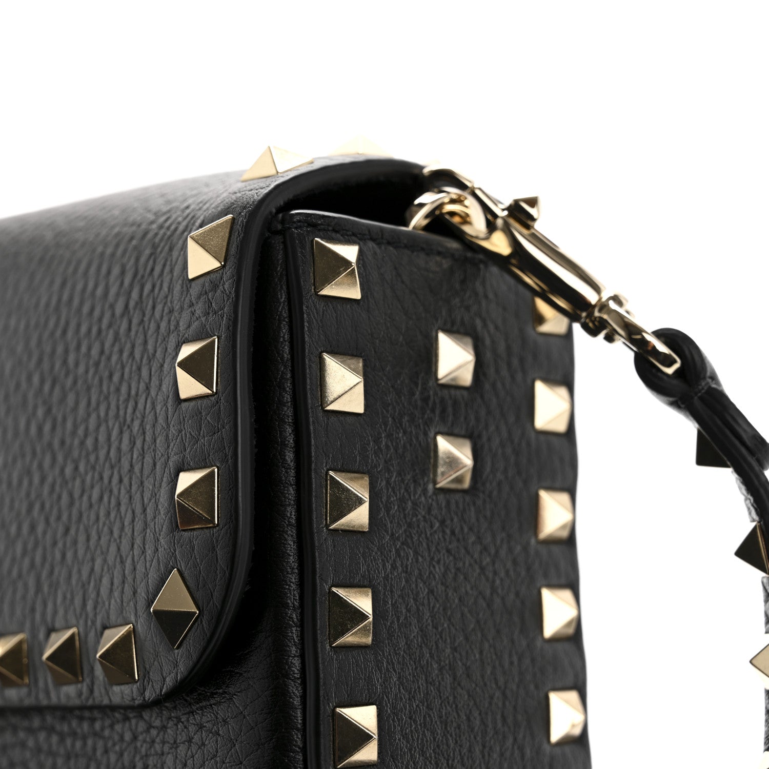 Valentino Garavani Pebbled Calfskin Medium Rockstud Flip Lock Shoulder Bag Black 13 of 14