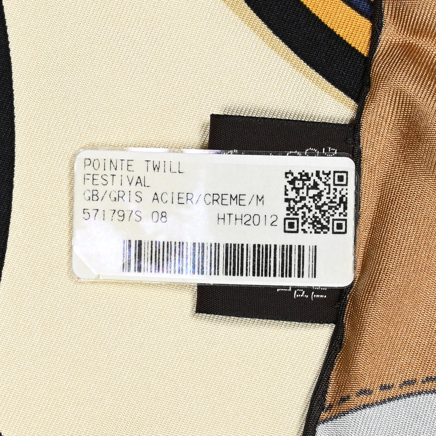 Hermes Silk Festival des Amazones Triangle Scarf Gris Acier Creme 5 of 5