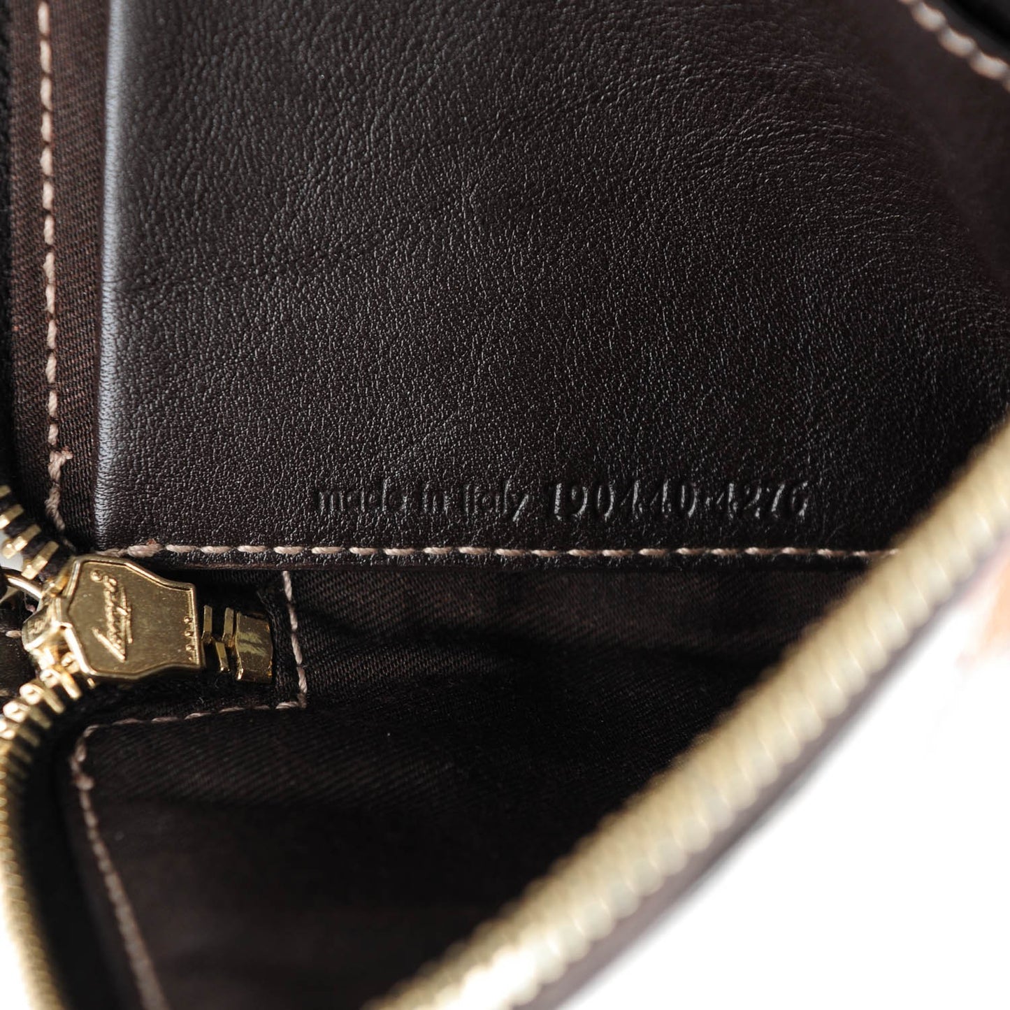 Crystal Monogram Zip Around Coin Purse Wallet Dark Brown