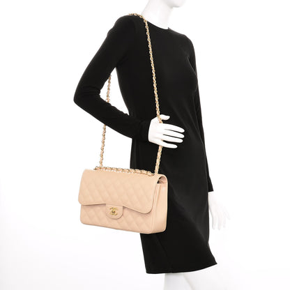 Chanel Caviar Quilted Jumbo Double Flap Beige Clair 2 of 7