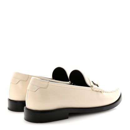 Saint Laurent Calfskin Penny Loafers 38 Pearl 5 of 10