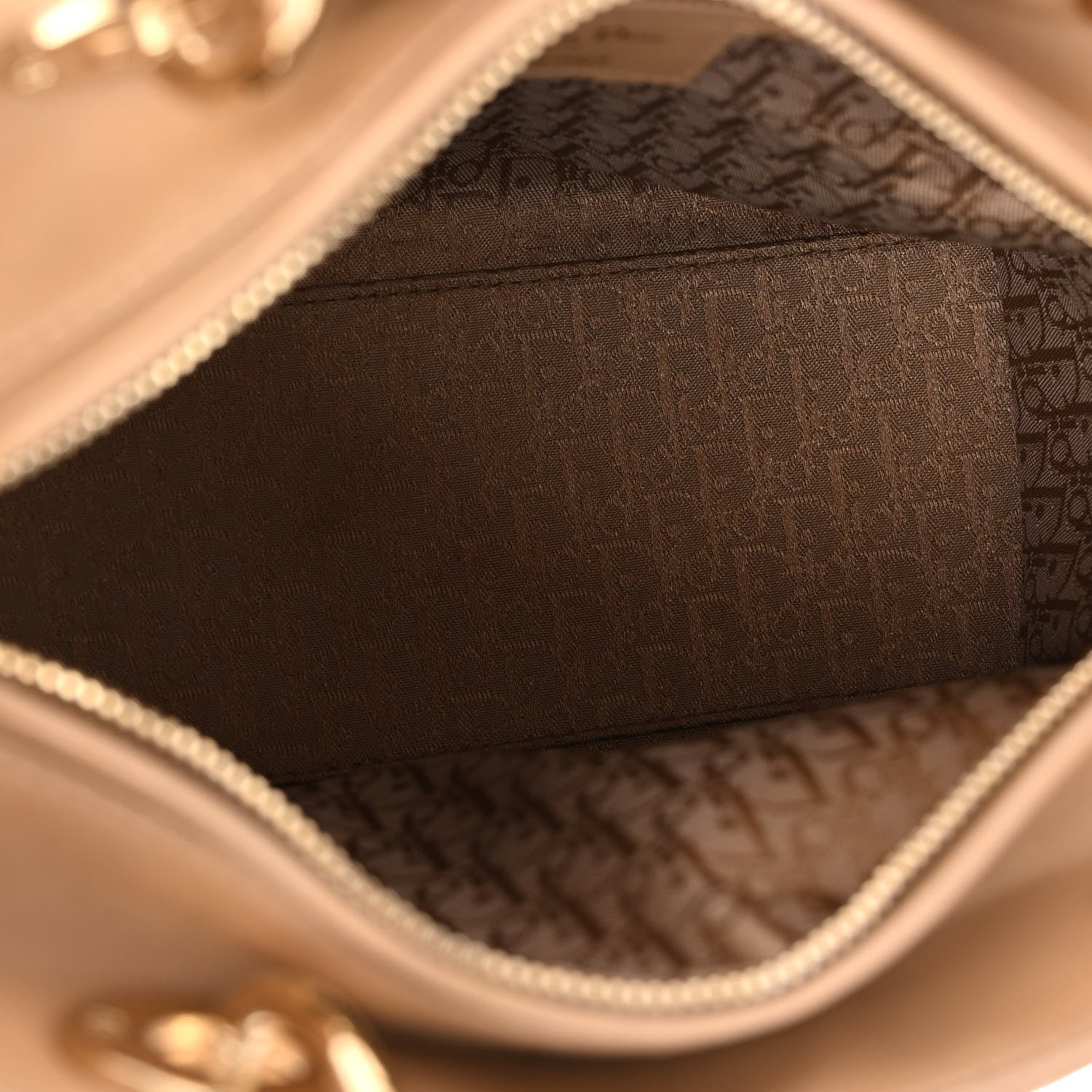 Christian Dior Lambskin Cannage Medium Lady Dior Beige 4 of 9