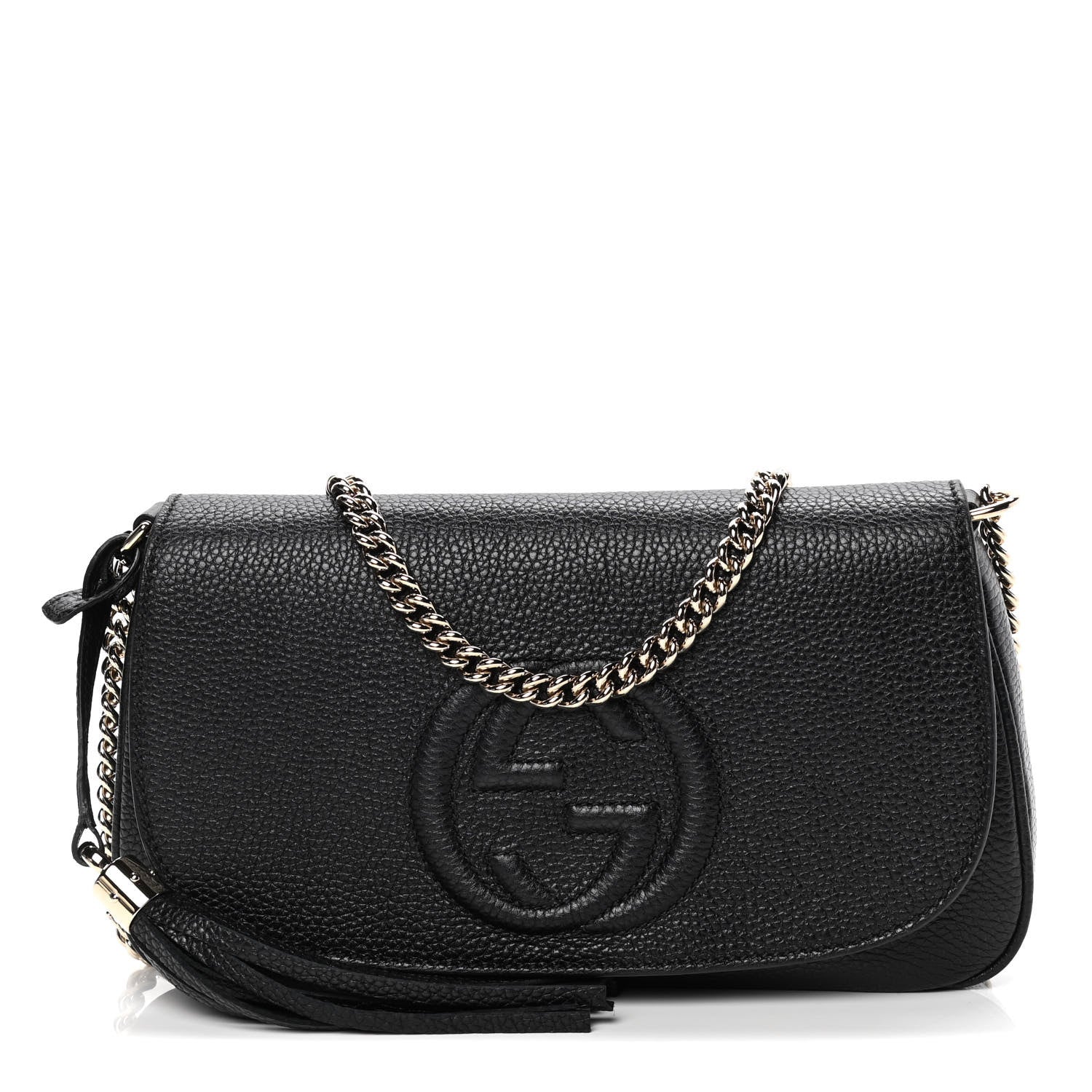 Gucci Pebbled Calfskin Medium Soho Flap Crossbody Black 1 of 4