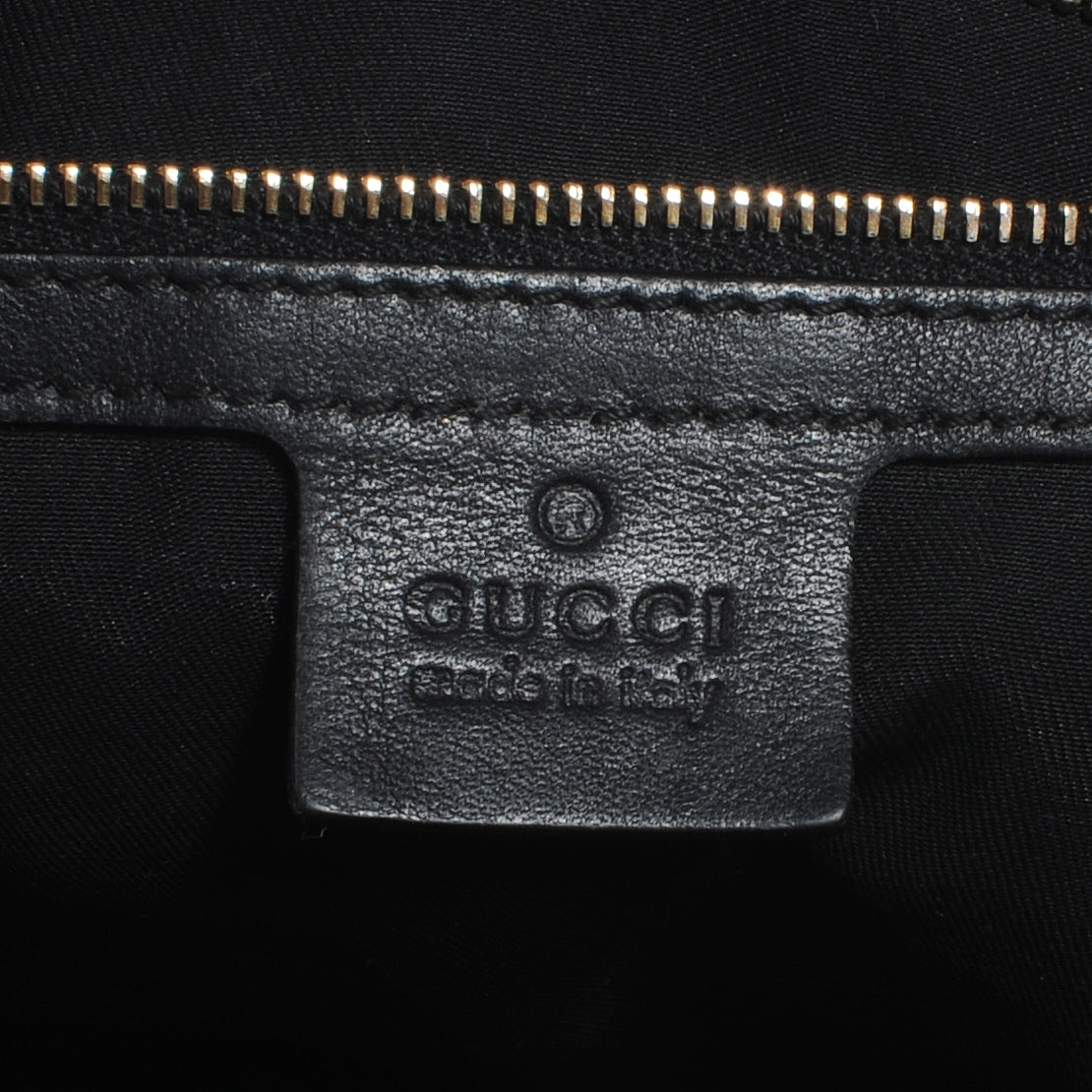 Leather Ruffle Sabrina Boston Tote Black