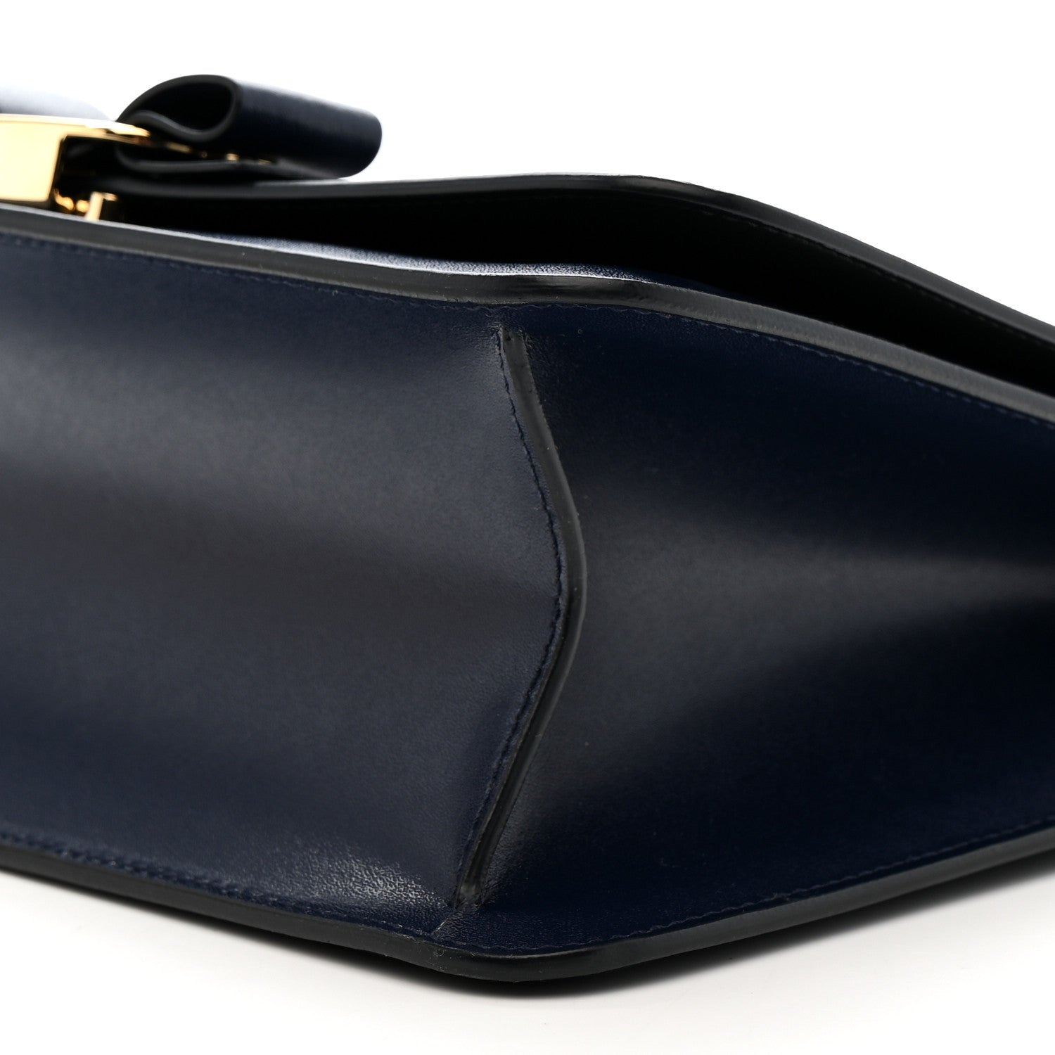 Salvatore Ferragamo Smooth Calfskin Vara Bow Chain Flap Crossbody Navy 9 of 9