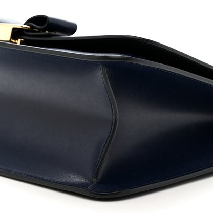 Salvatore Ferragamo Smooth Calfskin Vara Bow Chain Flap Crossbody Navy 9 of 9