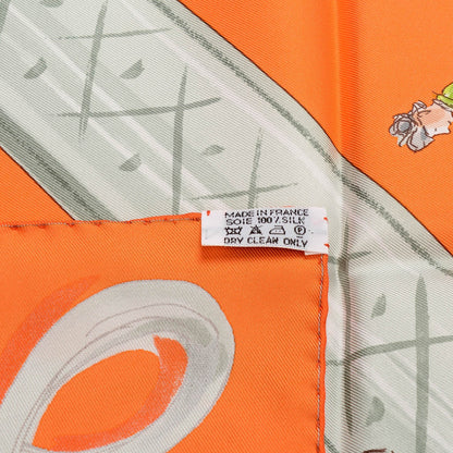 Hermes Silk Ecole Portugaise D'Art Equestre Scarf 90 Orange 5 of 5